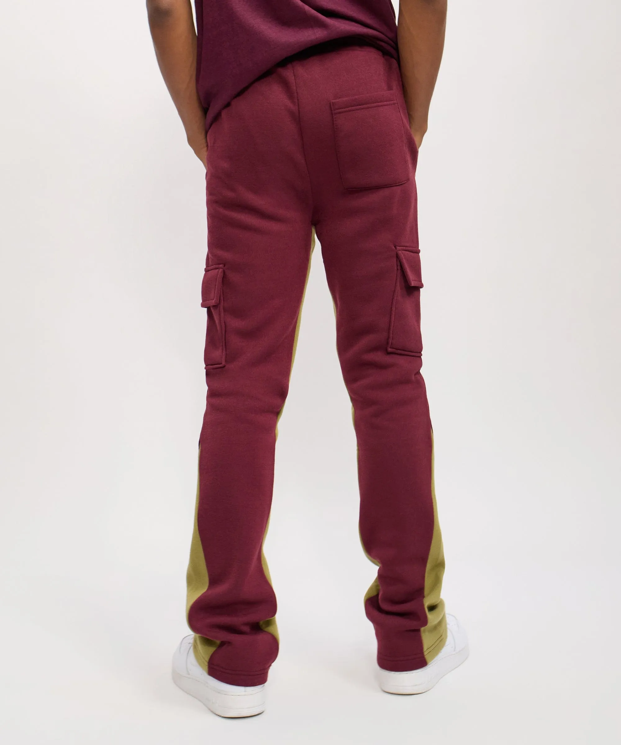 Flare Fleece Sweatpants - Burgundy