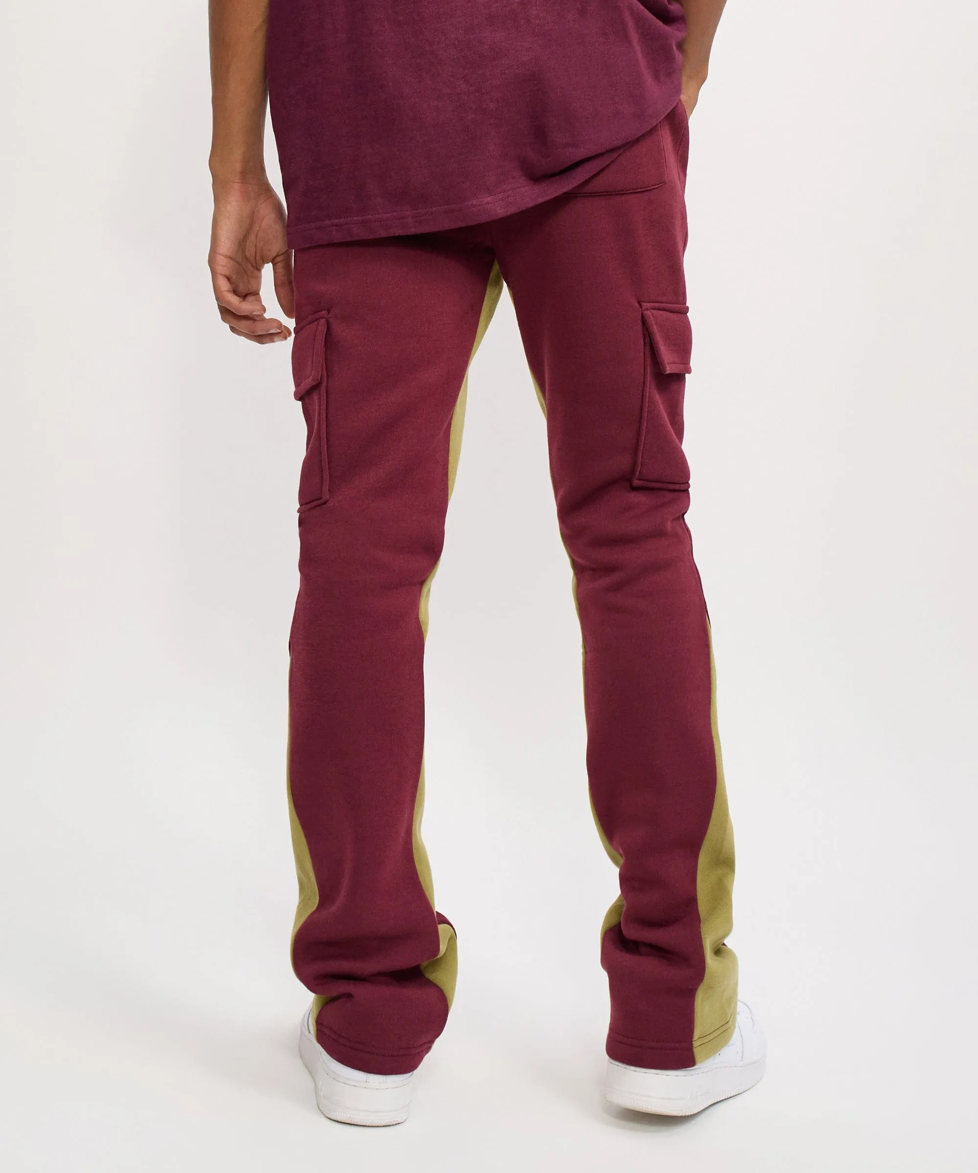 Flare Fleece Sweatpants - Burgundy