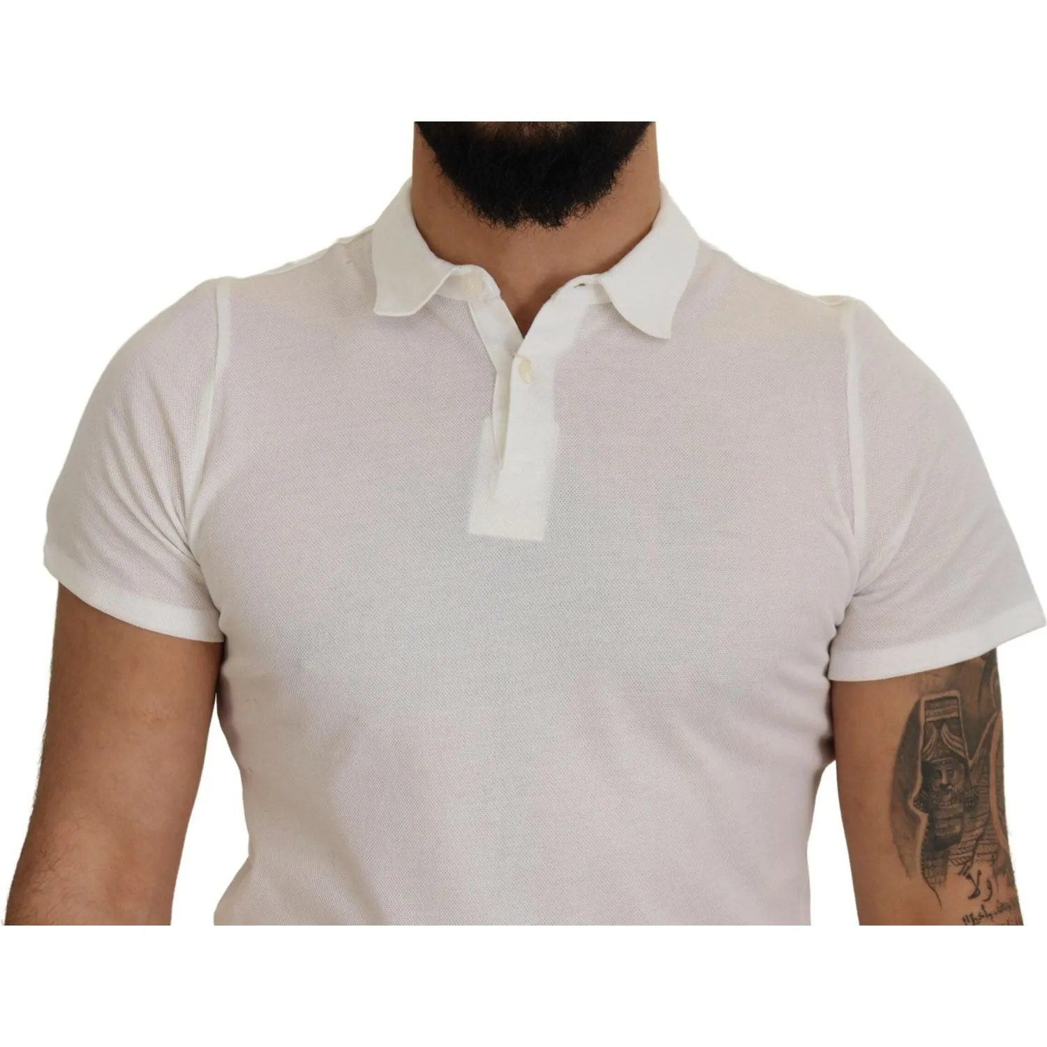 FRADI Elegant White Cotton Polo T-Shirt