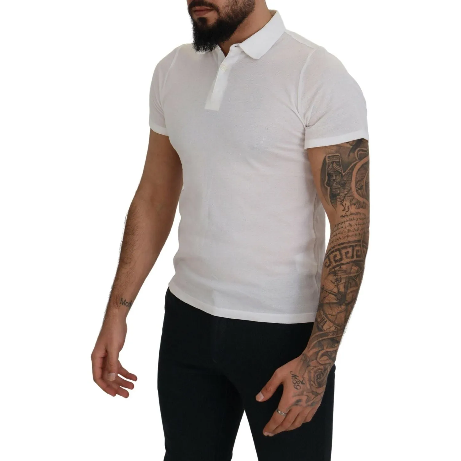 FRADI Elegant White Cotton Polo T-Shirt