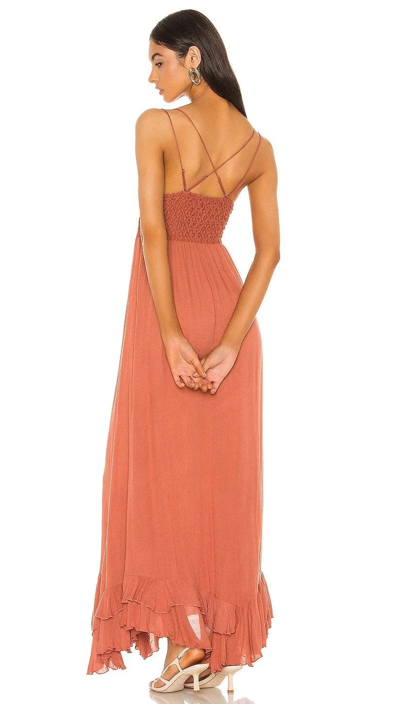 Free People Adella Maxi Dress Copper