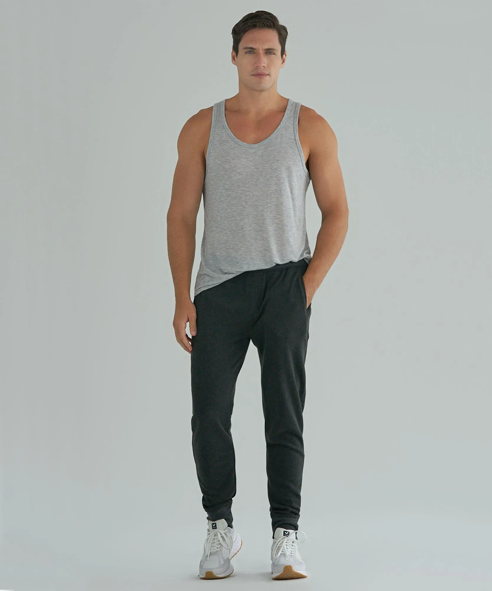 French Terry Sweatpants - Heather Charcoal