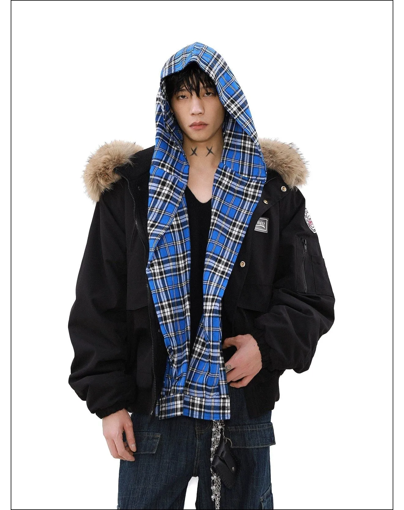 Fur Collar Cargo Style Jacket