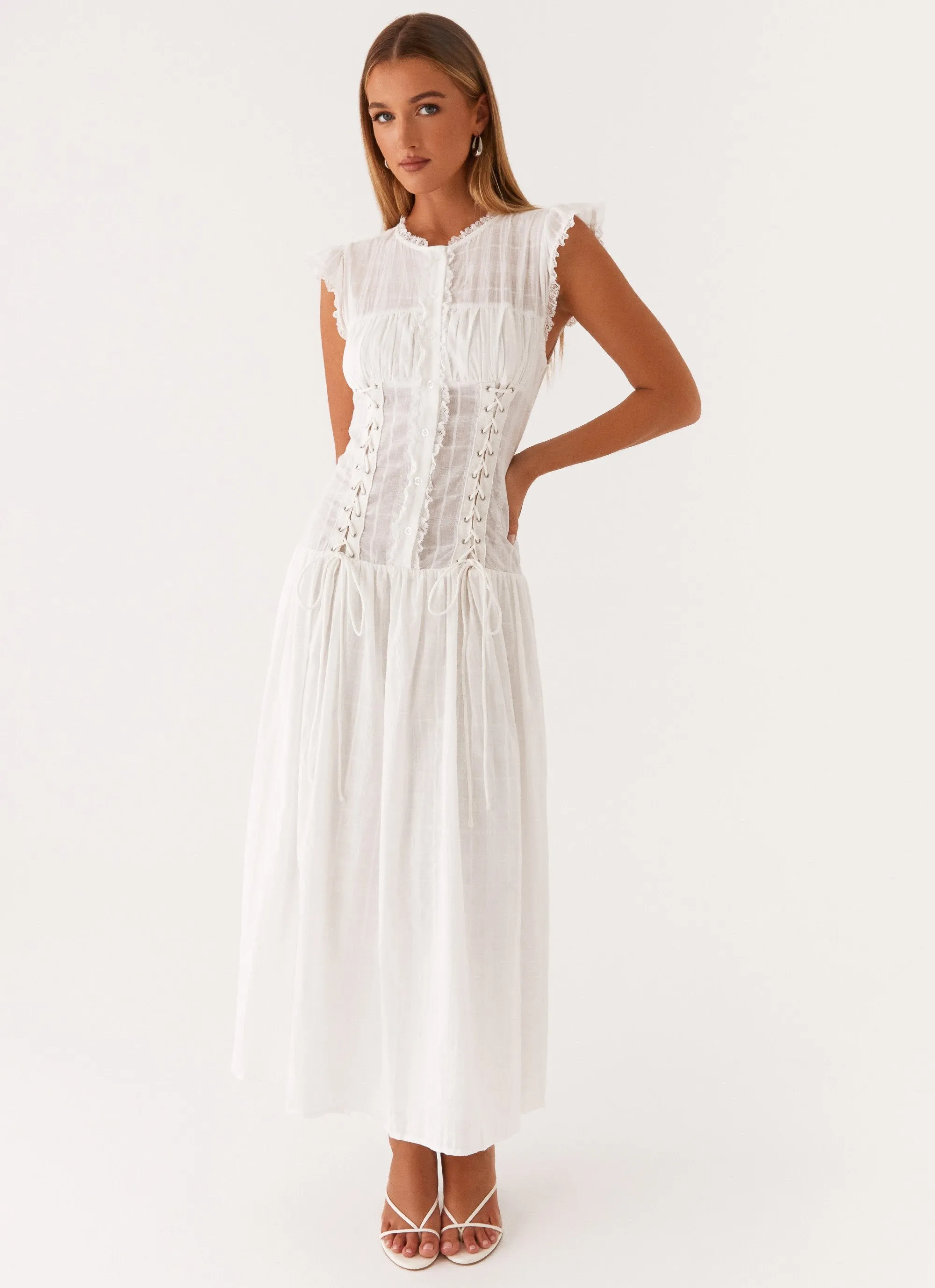 Genevieve Midi Dress - White