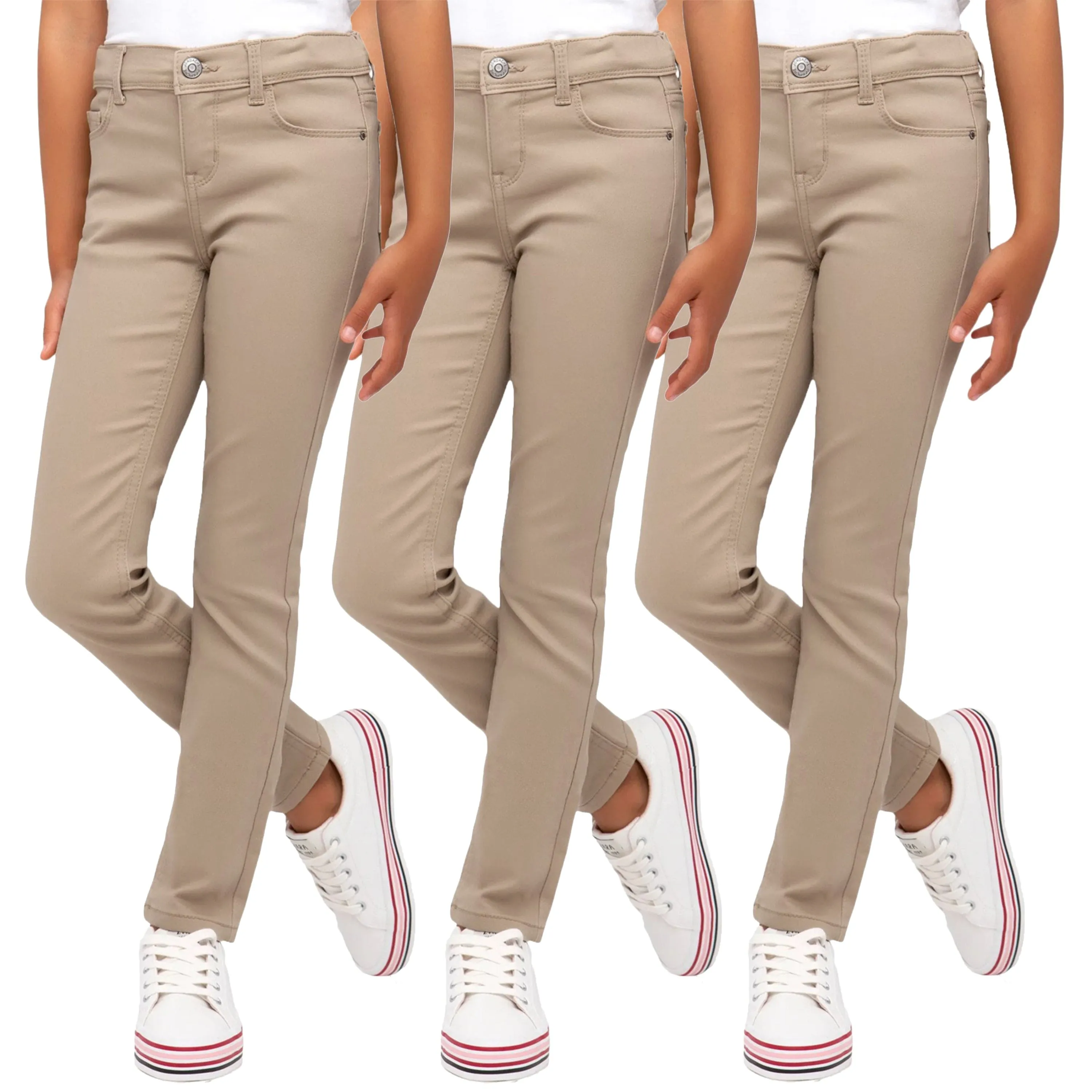 Girl's (3-PACK) Super Stretch Pencil Skinny Uniform Pants