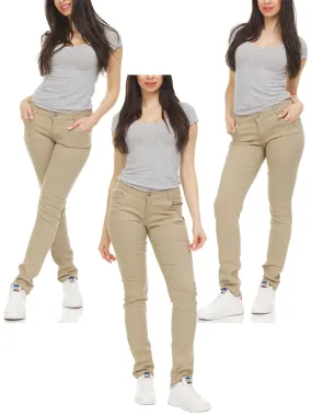 Girl's (3-PACK) Super Stretchy Skinny 5-Pocket Uniform Soft Chino Pants