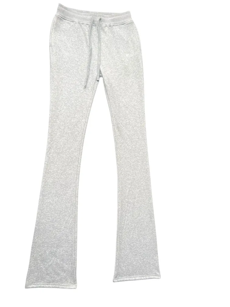 Gray Tall Girl Flared Stacked  Sweatpants