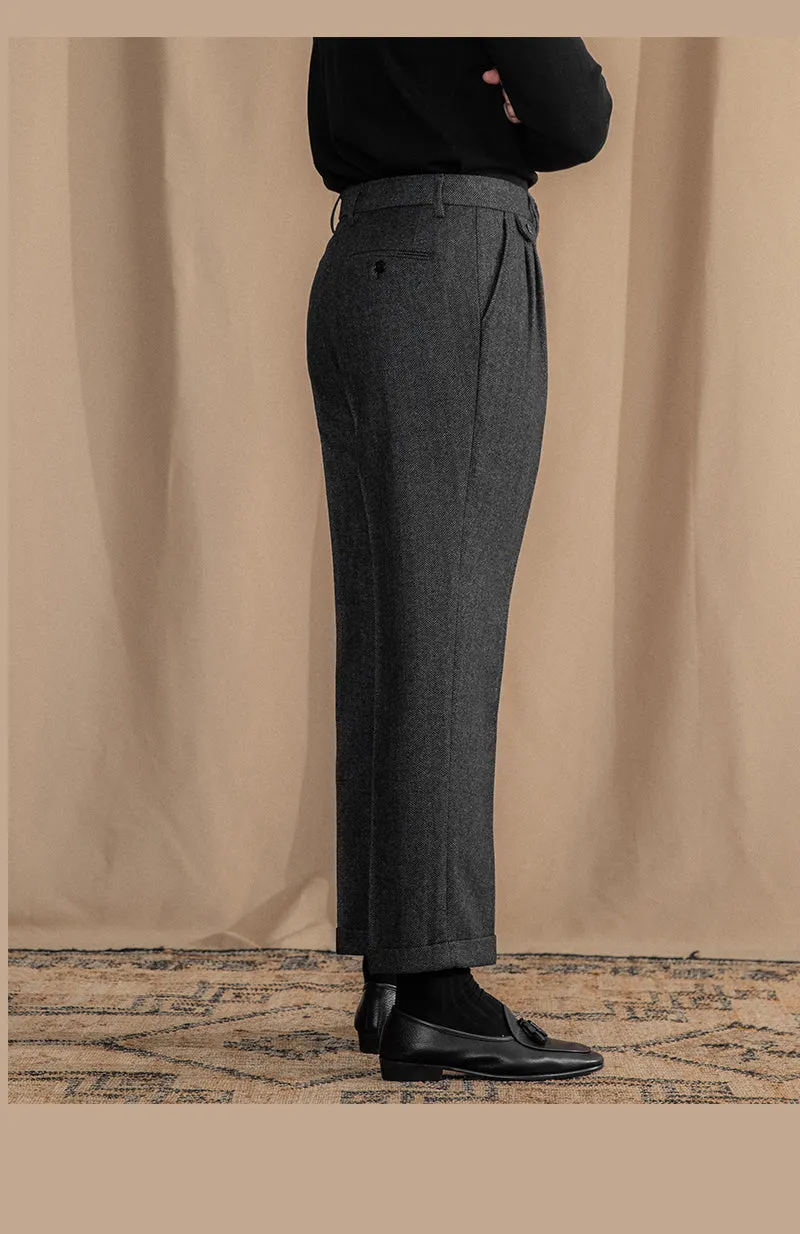 Grey Elegant Wool Gurkha Pants by Italian Vega® [Winter Edition]