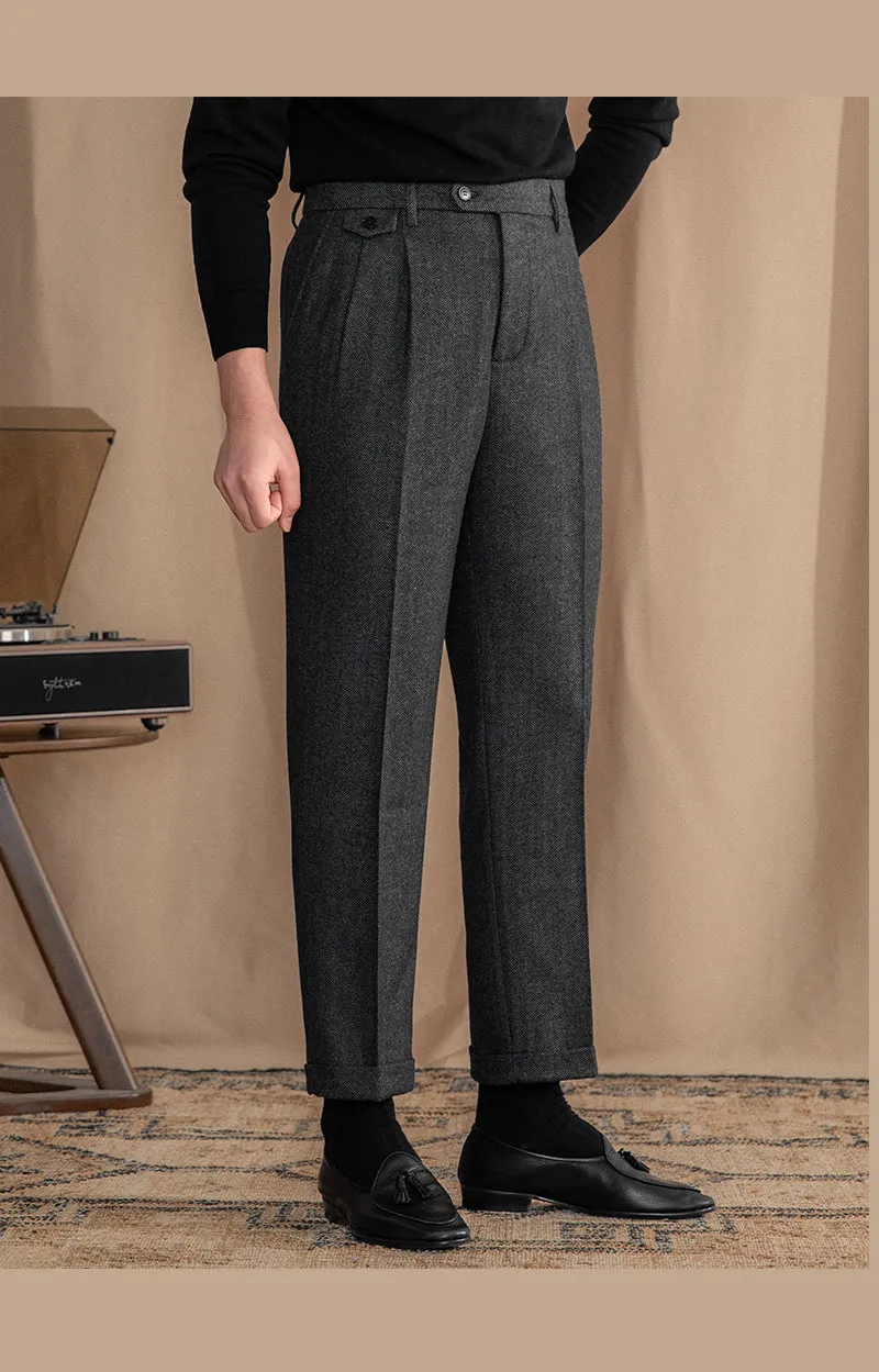 Grey Elegant Wool Gurkha Pants by Italian Vega® [Winter Edition]