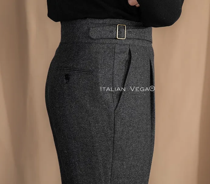 Grey Exotic Wool Gurkha Pants by Italian Vega® [Winter Edition]