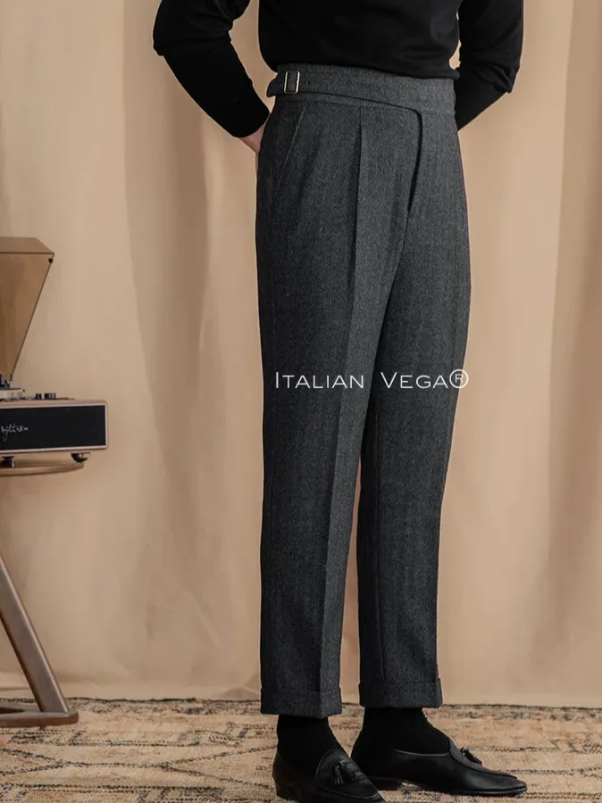 Grey Exotic Wool Gurkha Pants by Italian Vega® [Winter Edition]