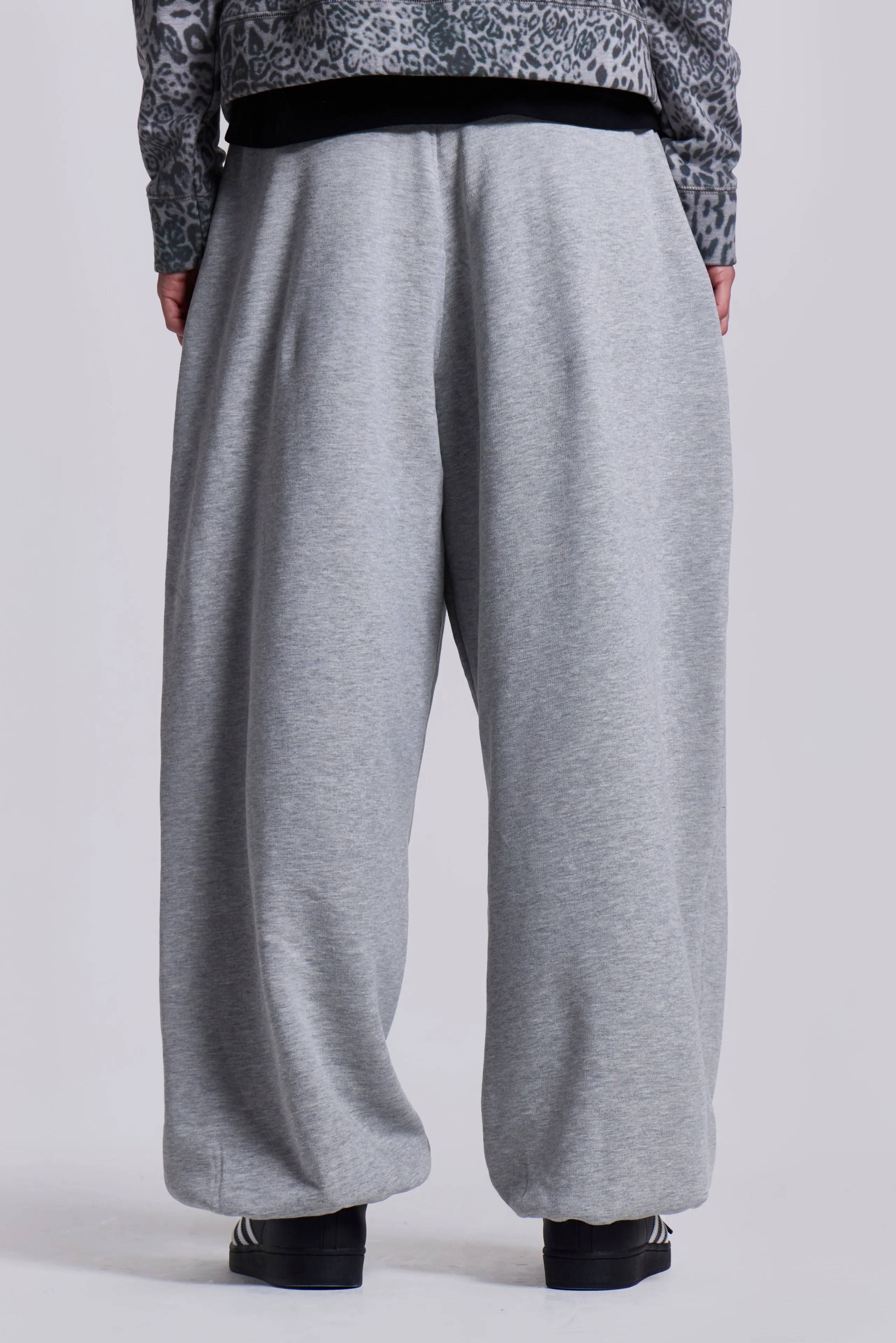 Grey Marl Cuffed Baggy Monster Joggers