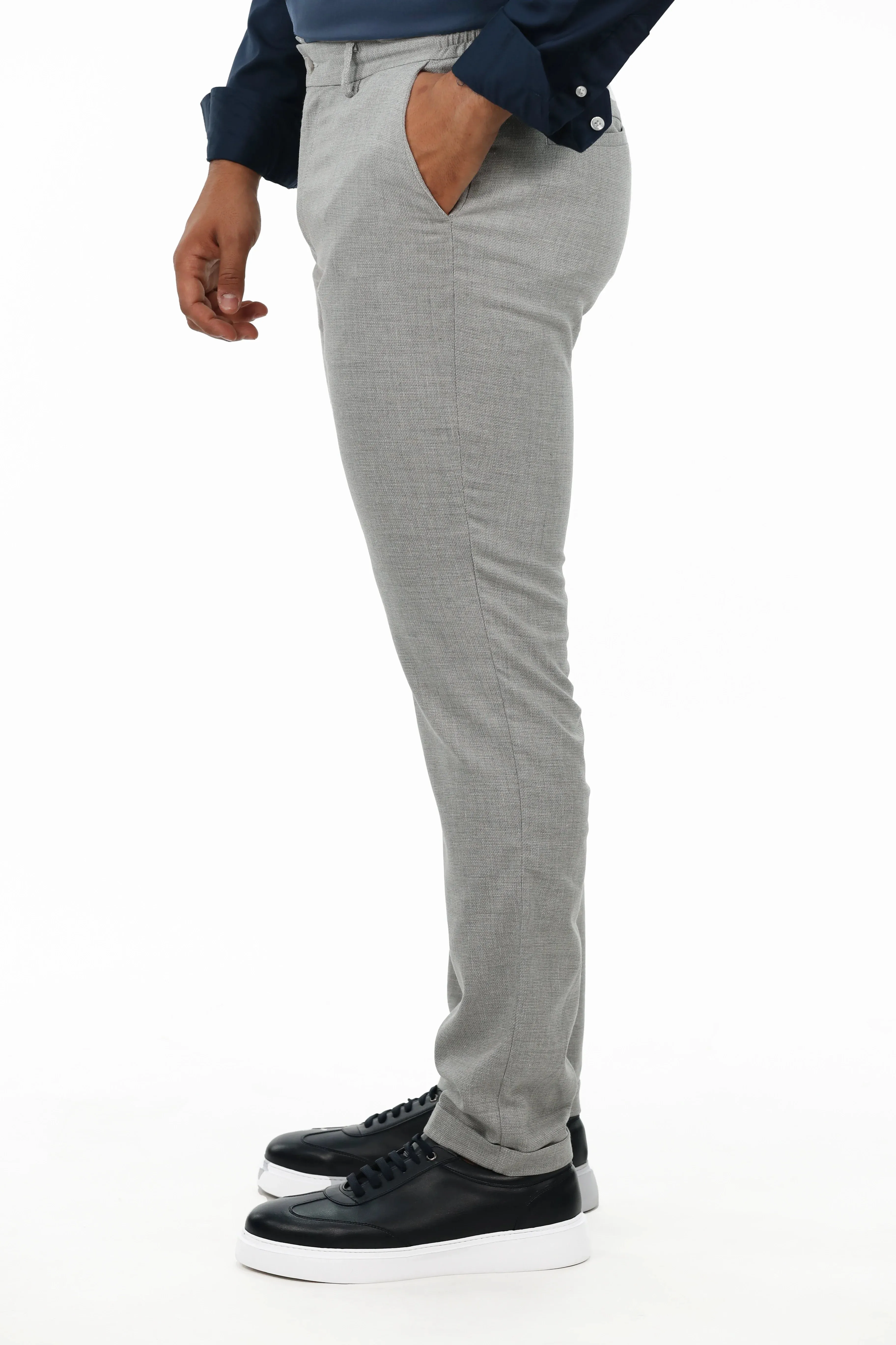 Grey Sport Chic Chino Pants