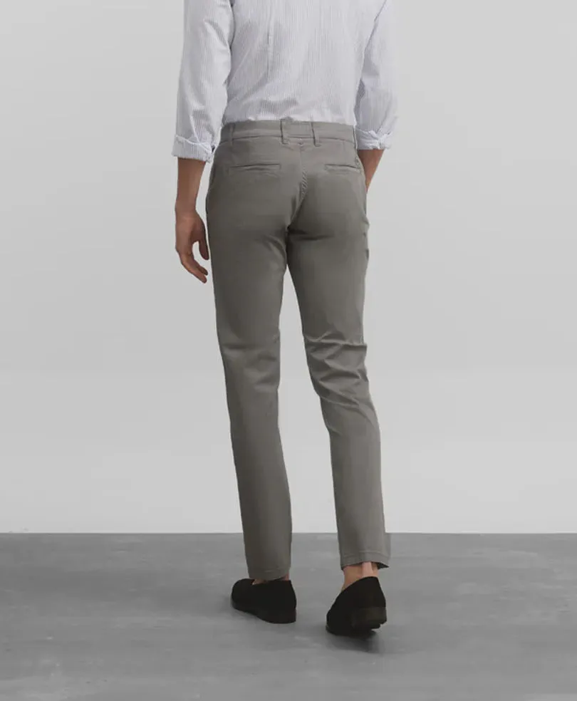 Grey Steel Stretch Chino Pants