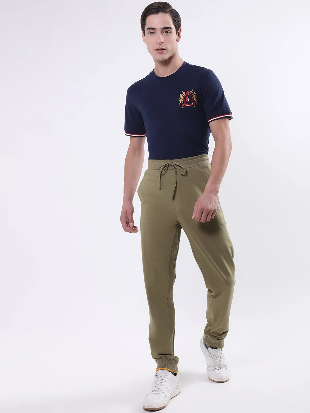 Iconic Men Olive Solid Regular Fit Sweatpant