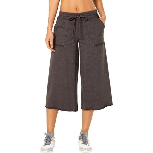 Ideology Womens Cropped Wide-Leg Sweatpants