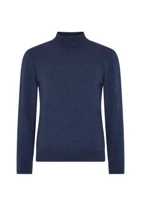 Indigo Cashmere High Neck Jumper