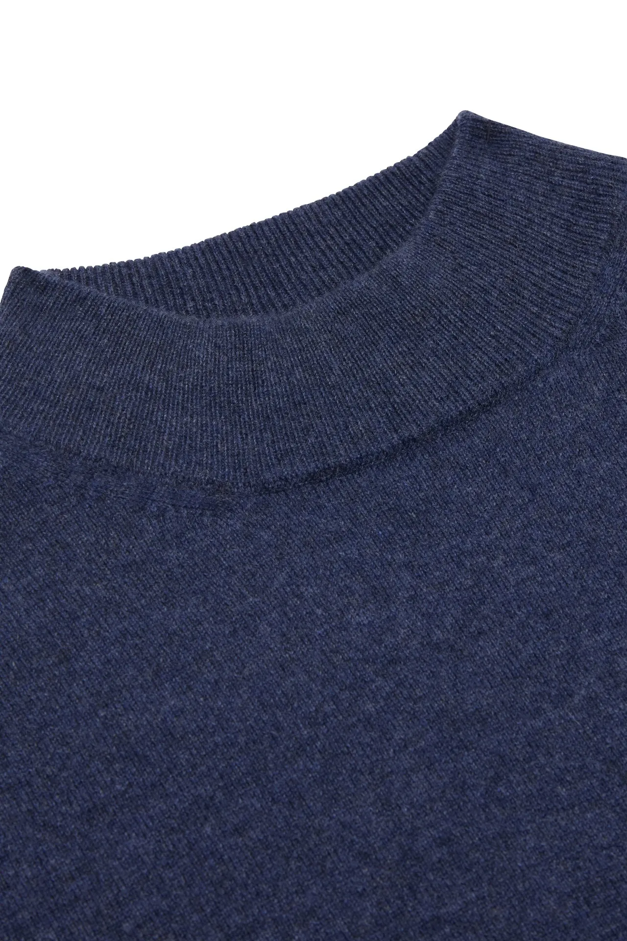 Indigo Cashmere High Neck Jumper