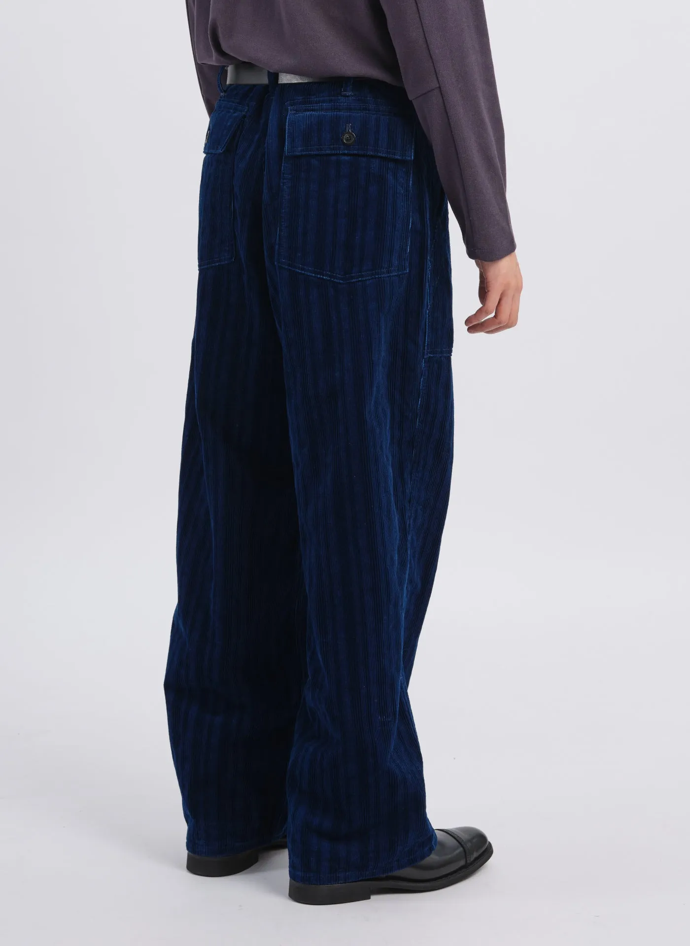 Indigo Cotton Corduroy Baker Pants