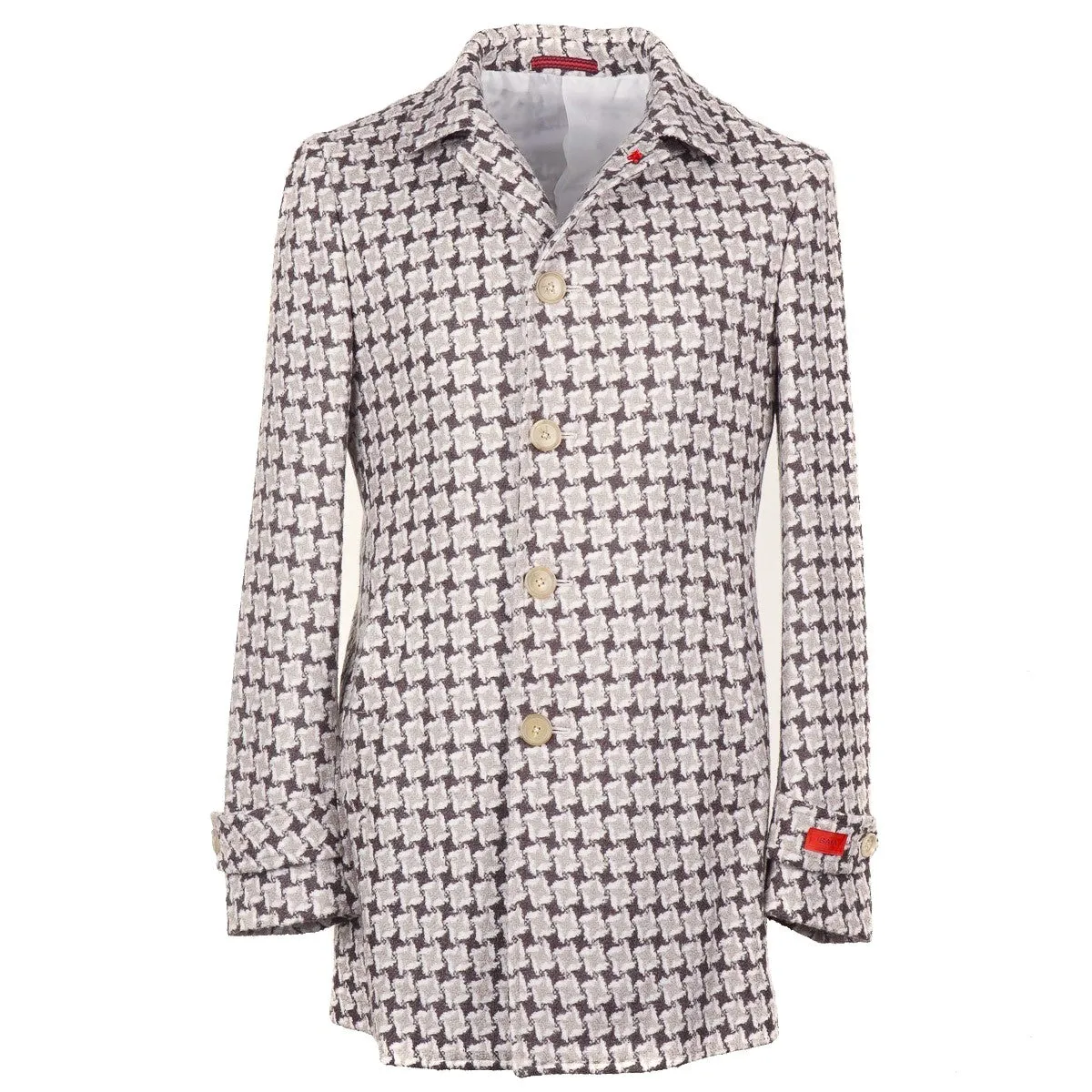 Isaia Slim-Fit Patterned Cashmere Coat