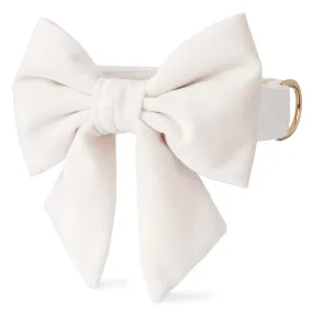 Ivory Velvet Lady Bow Collar