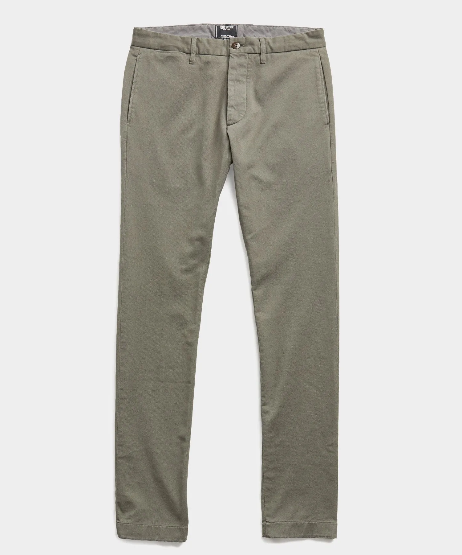 Japanese Garment Dyed Selvedge Chino in Flagstone