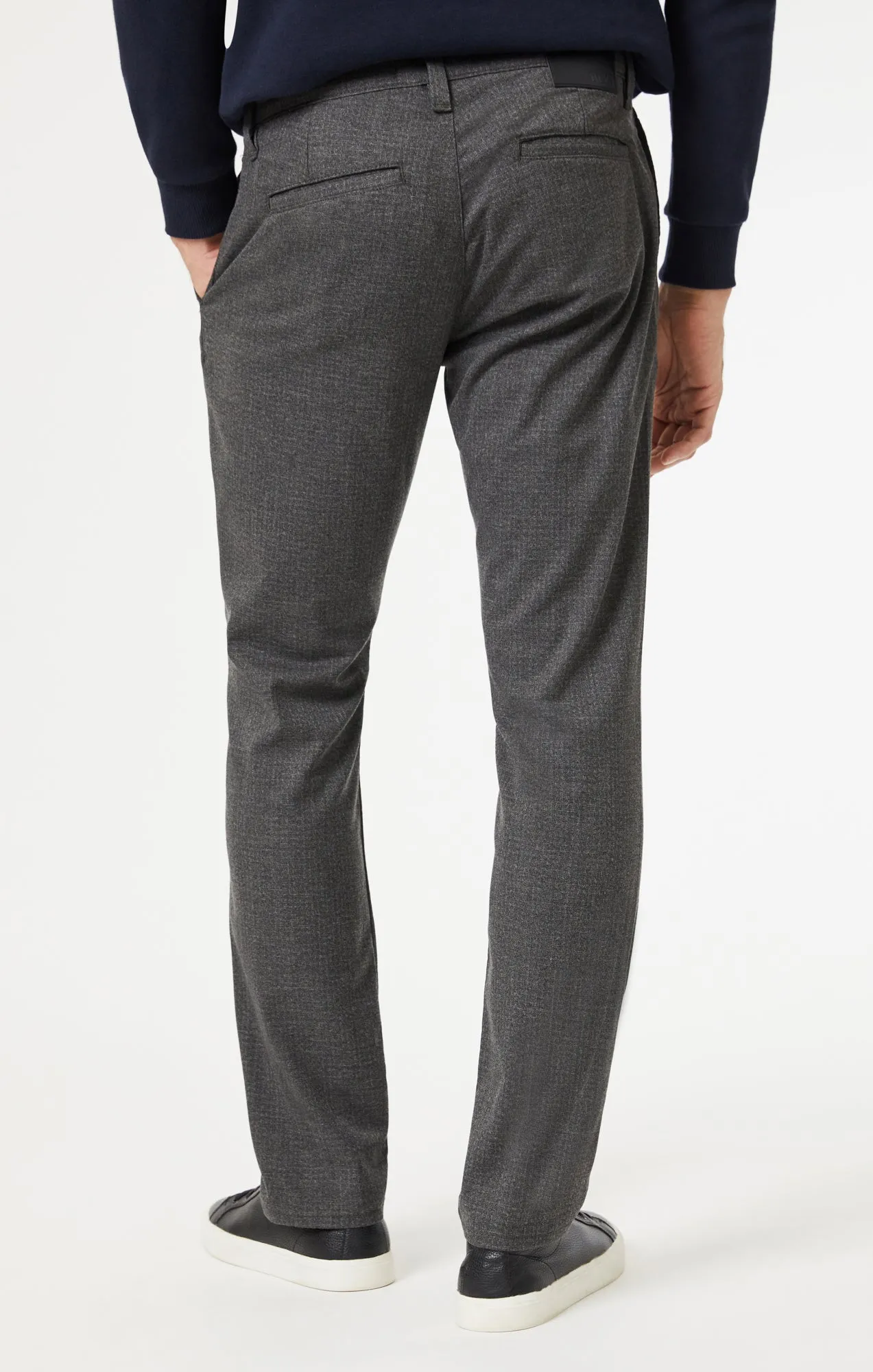 JOHNNY SLIM LEG CHINO IN CHARCOAL FEATHER TWEED