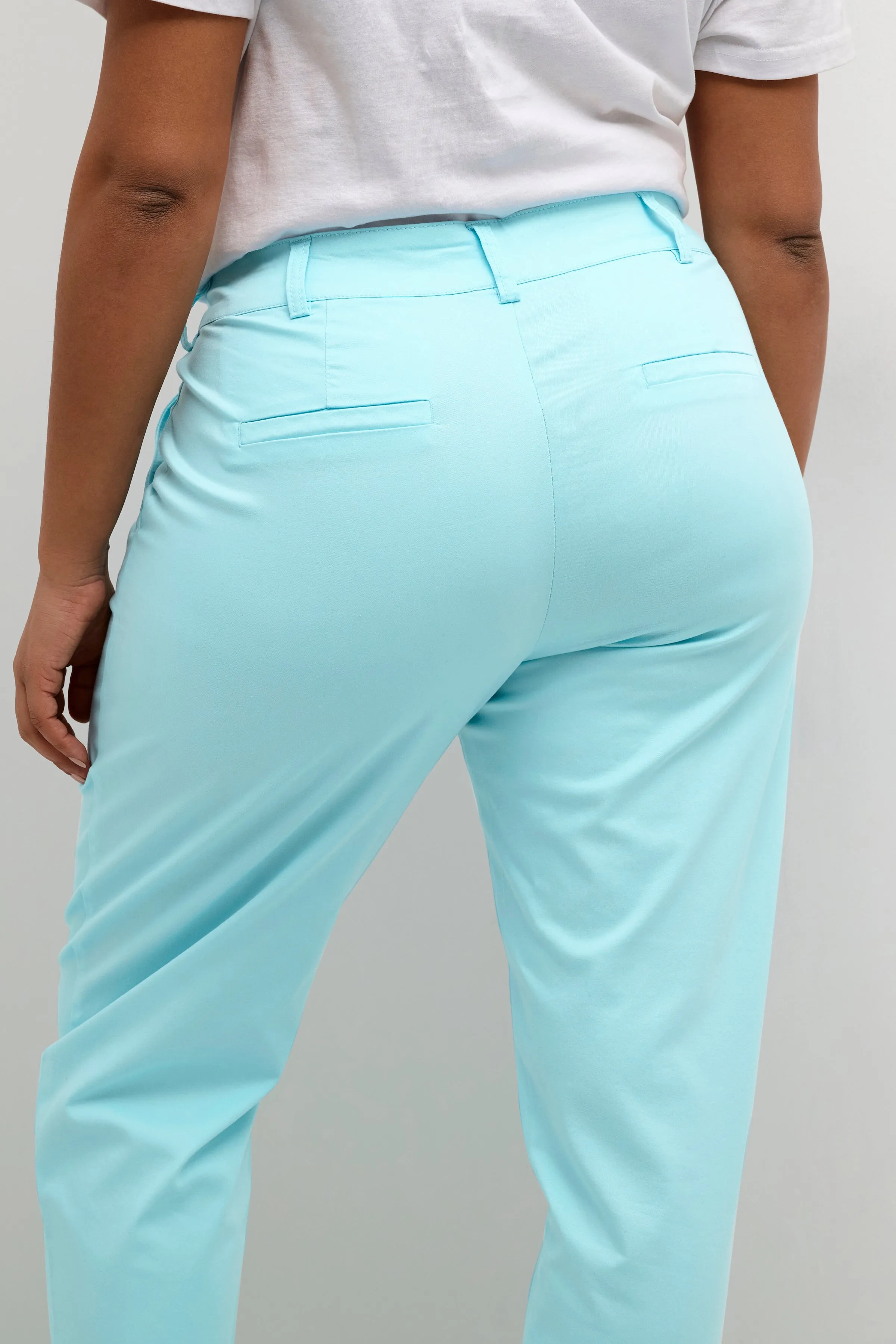 Kaffe Curve Leana Chino Pants in Aqua