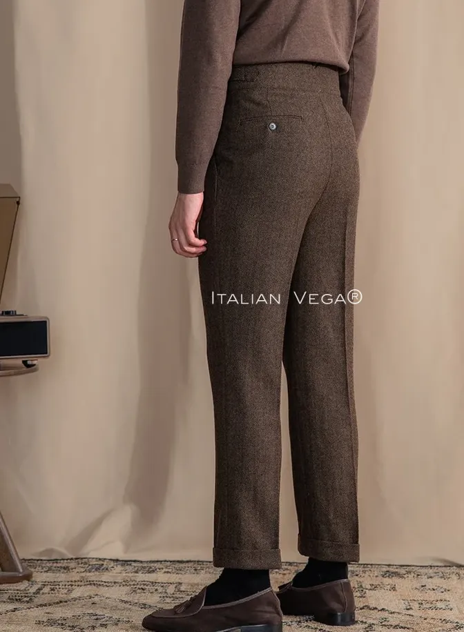 Khakhi Exotic Wool Gurkha Pants by Italian Vega® [Winter Edition]