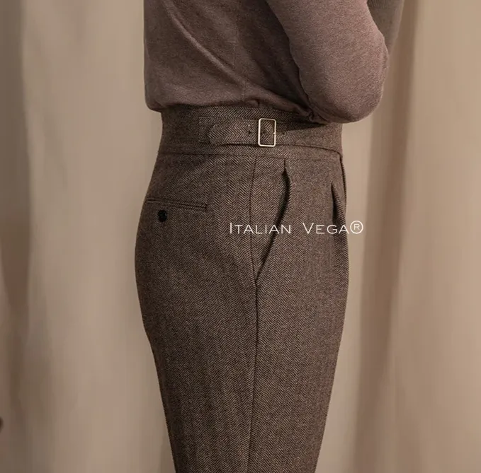 Khakhi Exotic Wool Gurkha Pants by Italian Vega® [Winter Edition]