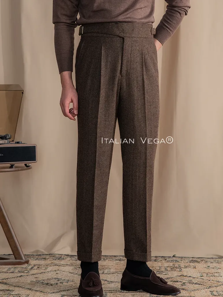 Khakhi Exotic Wool Gurkha Pants by Italian Vega® [Winter Edition]