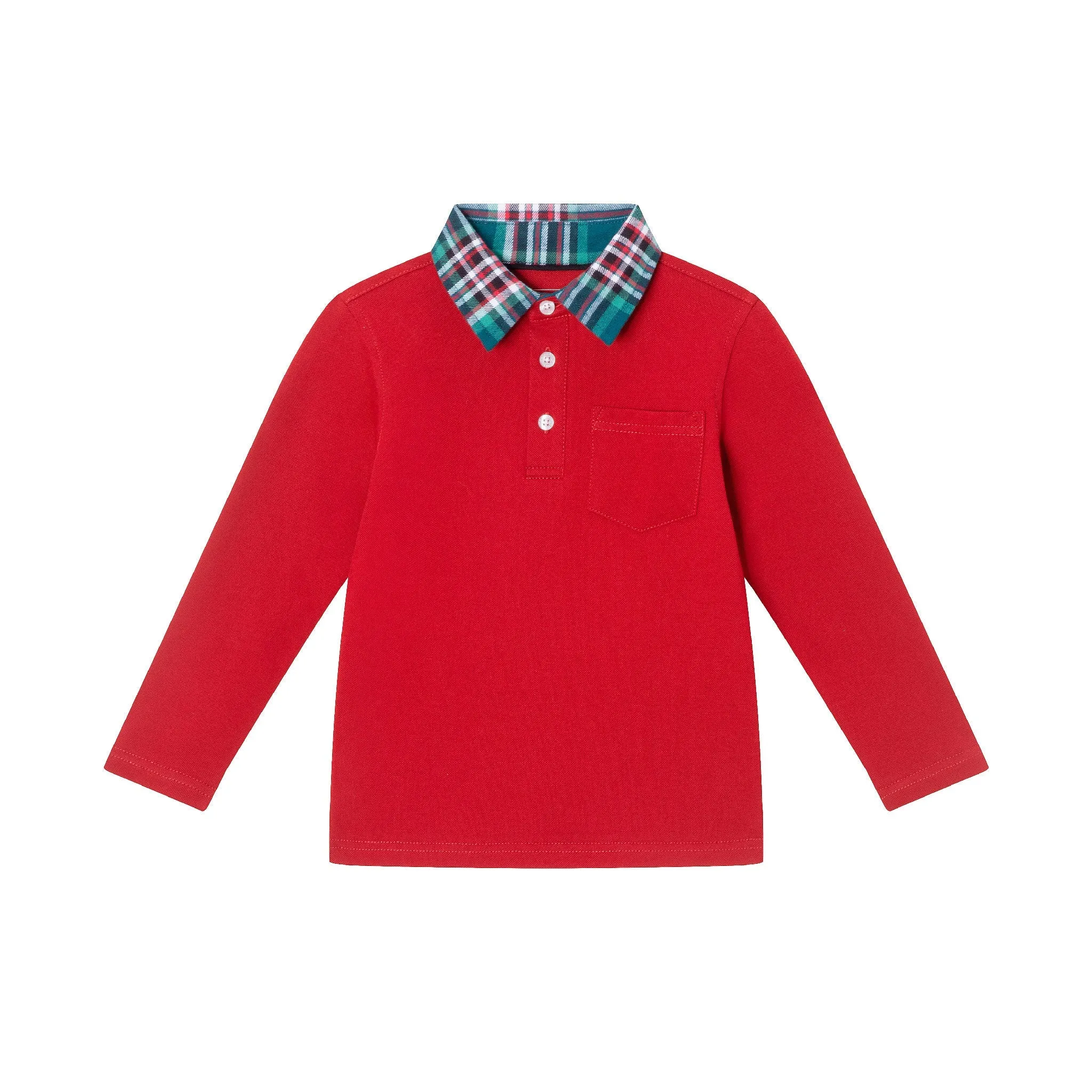 Kids Red Holiday Polo Set