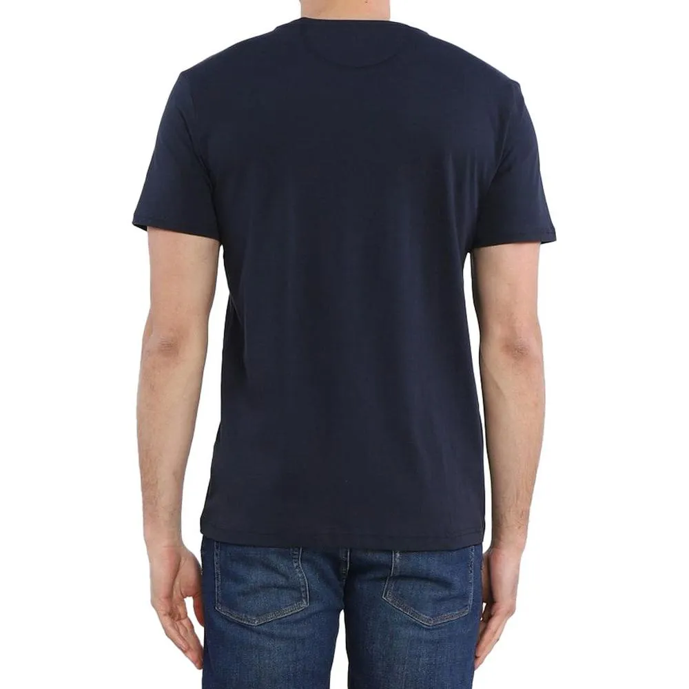 La Martina Crew Neck Graphic Jersey Tee - Refined Blue Cotton