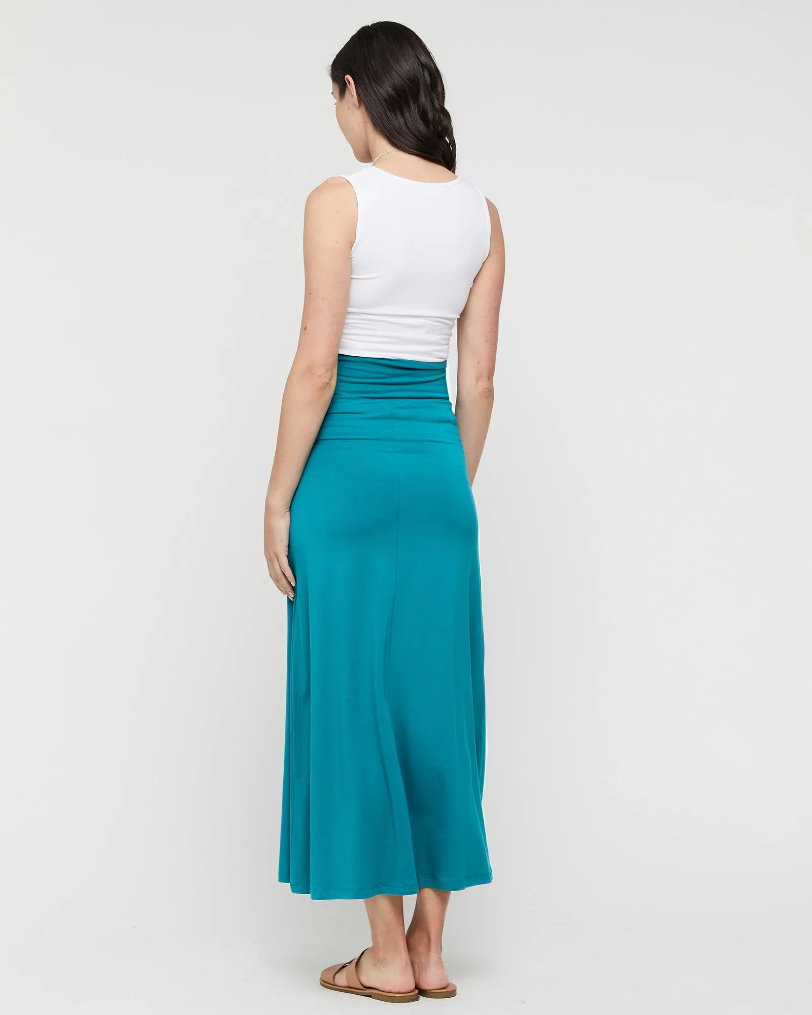 Lana Long Maternity Skirt - Teal