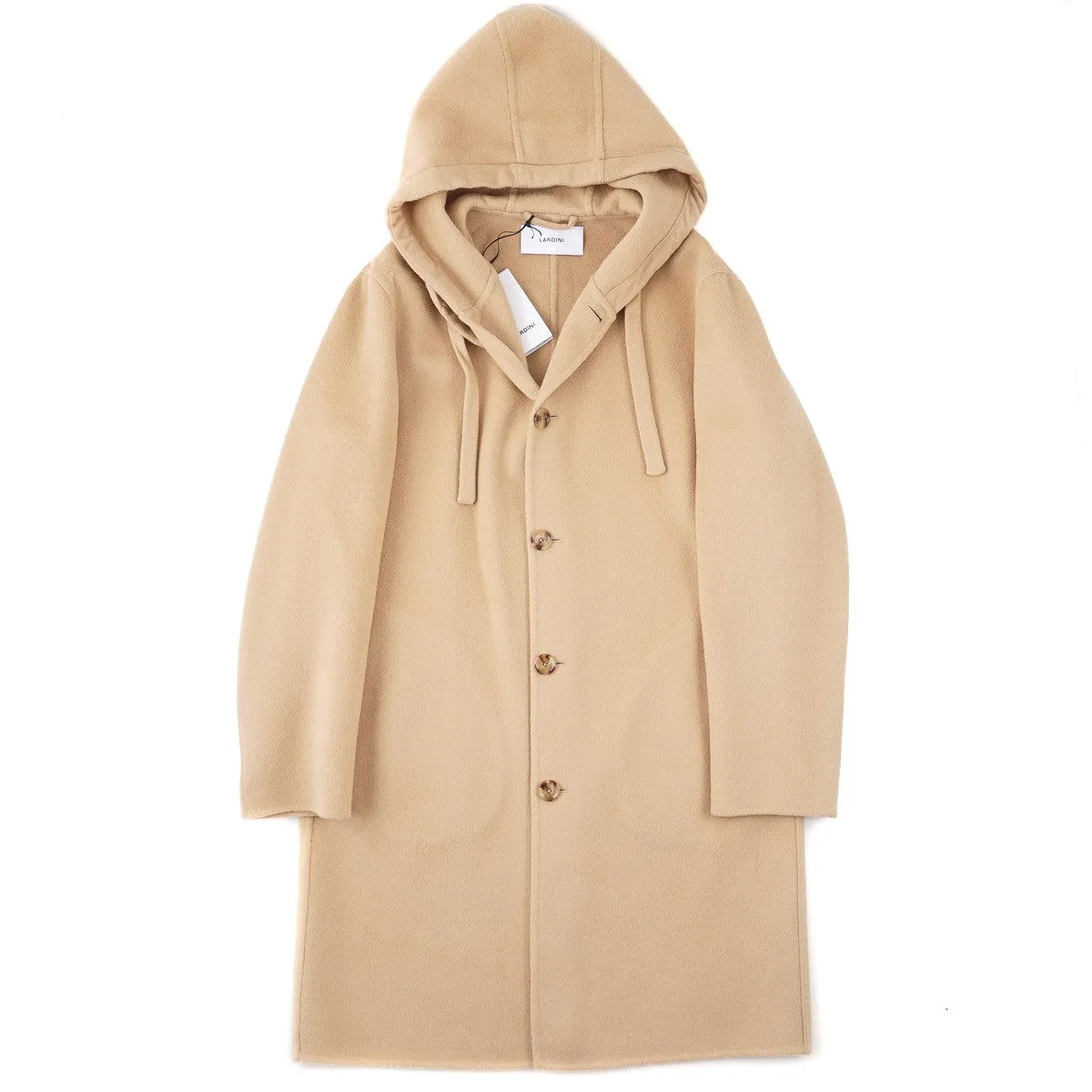 Lardini Brushed Wool Overcoat with Hood