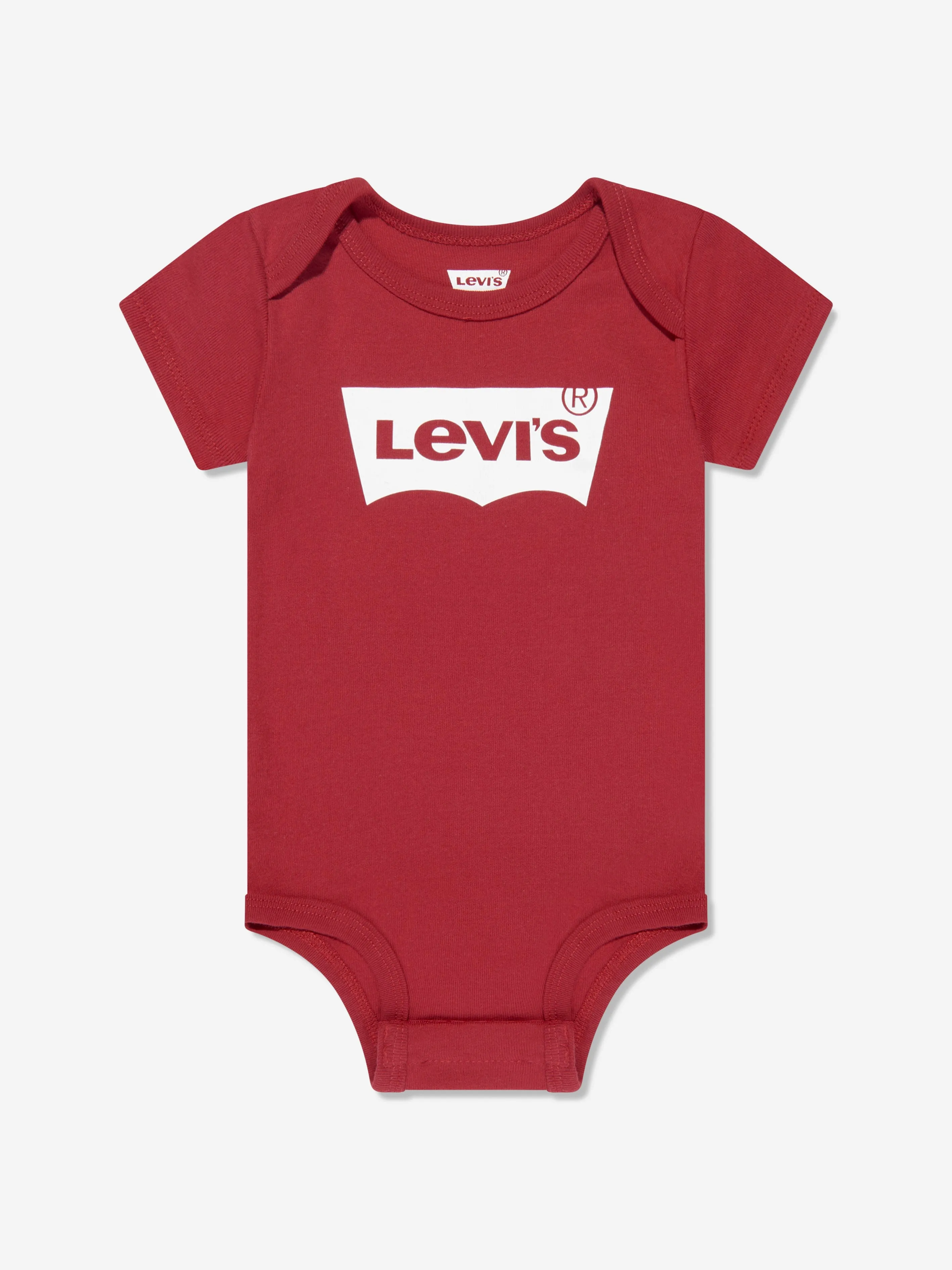 Levi's Baby Bodysuit Hat And Booties Set in Red