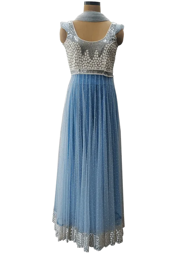 Light Blue Anarkali Suit Set