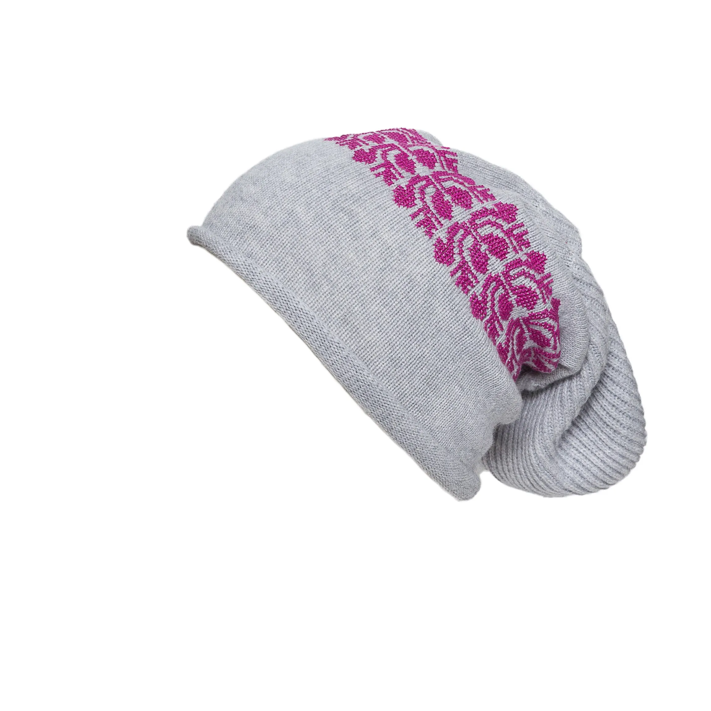 LIGHT GRAY CASHMERE BALACLAVA/BEANIE