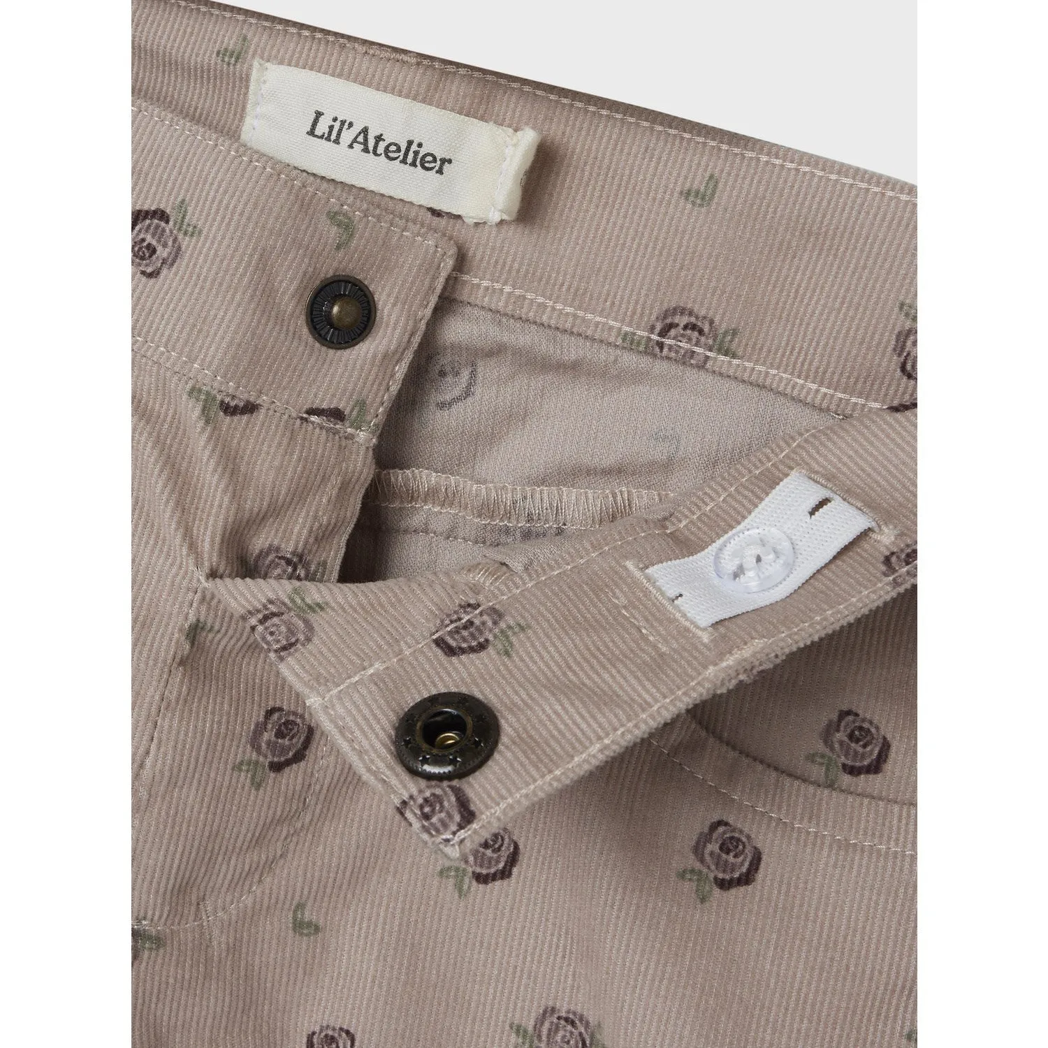 Lil'Atelier Gray Morn Floral Bella Shap Nola Coruroy Pants