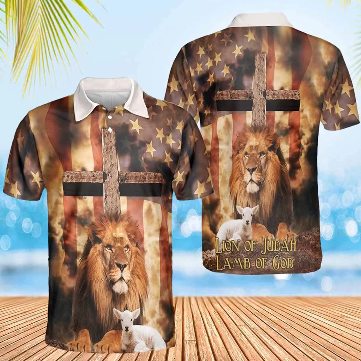 Lion Of Judah Lamb Of God Polo Shirts - Christian Shirt For Men And Women