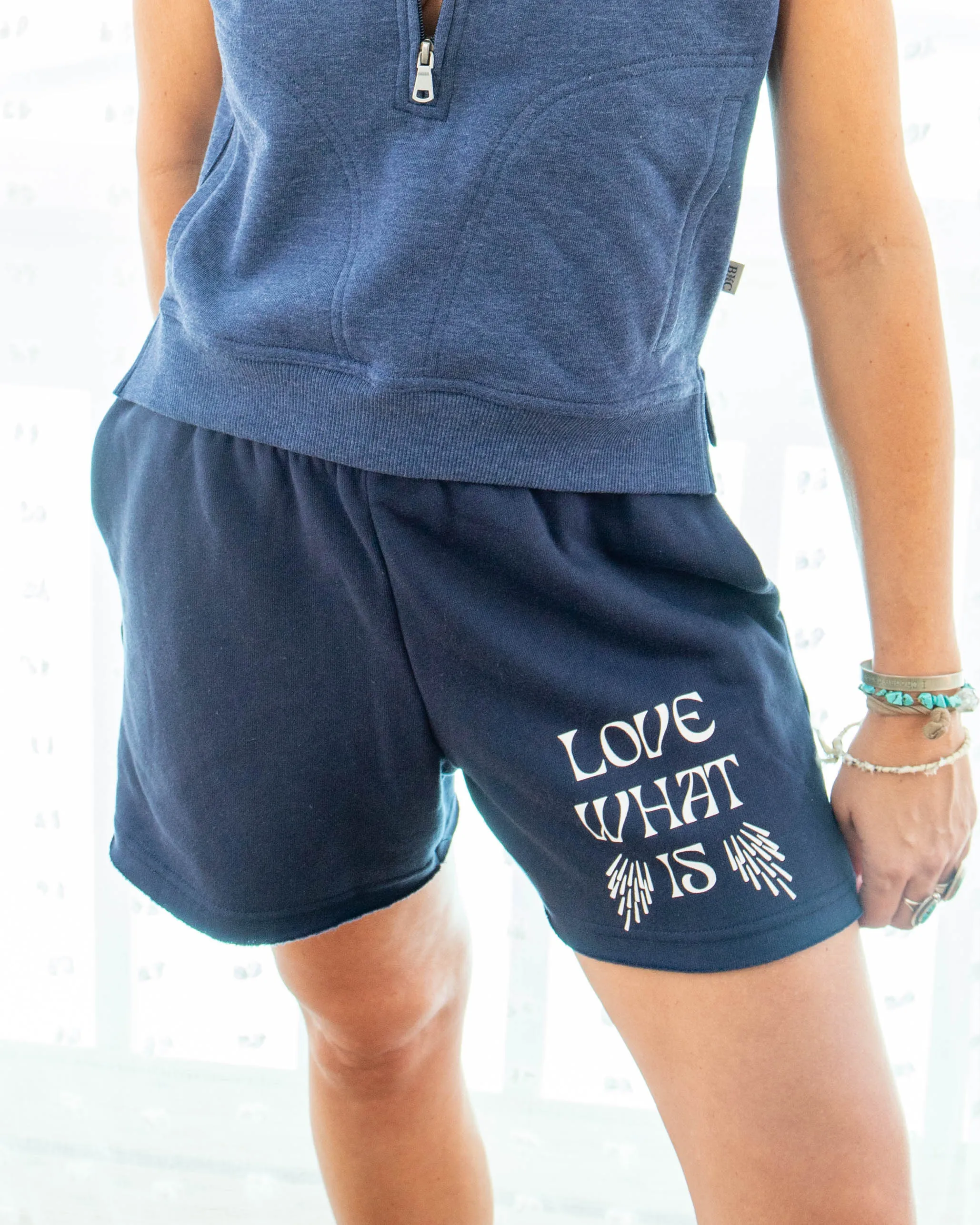 Love What Is - Navy Fleece Shorts