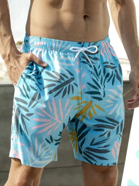 Men's Beach Shorts With Leaves Graphic Sweatpants