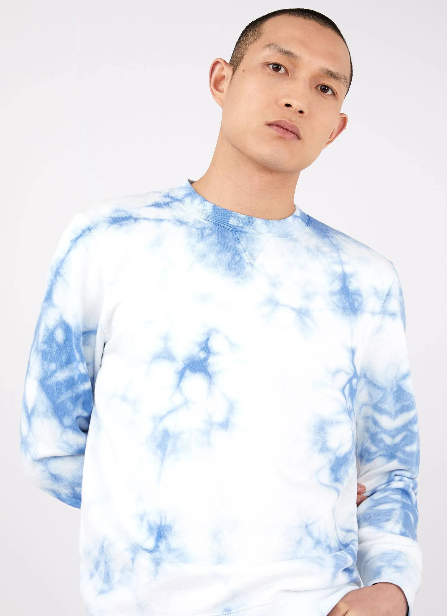 Men's Loopback Sweatshirt in Sky Blue Tie Dye