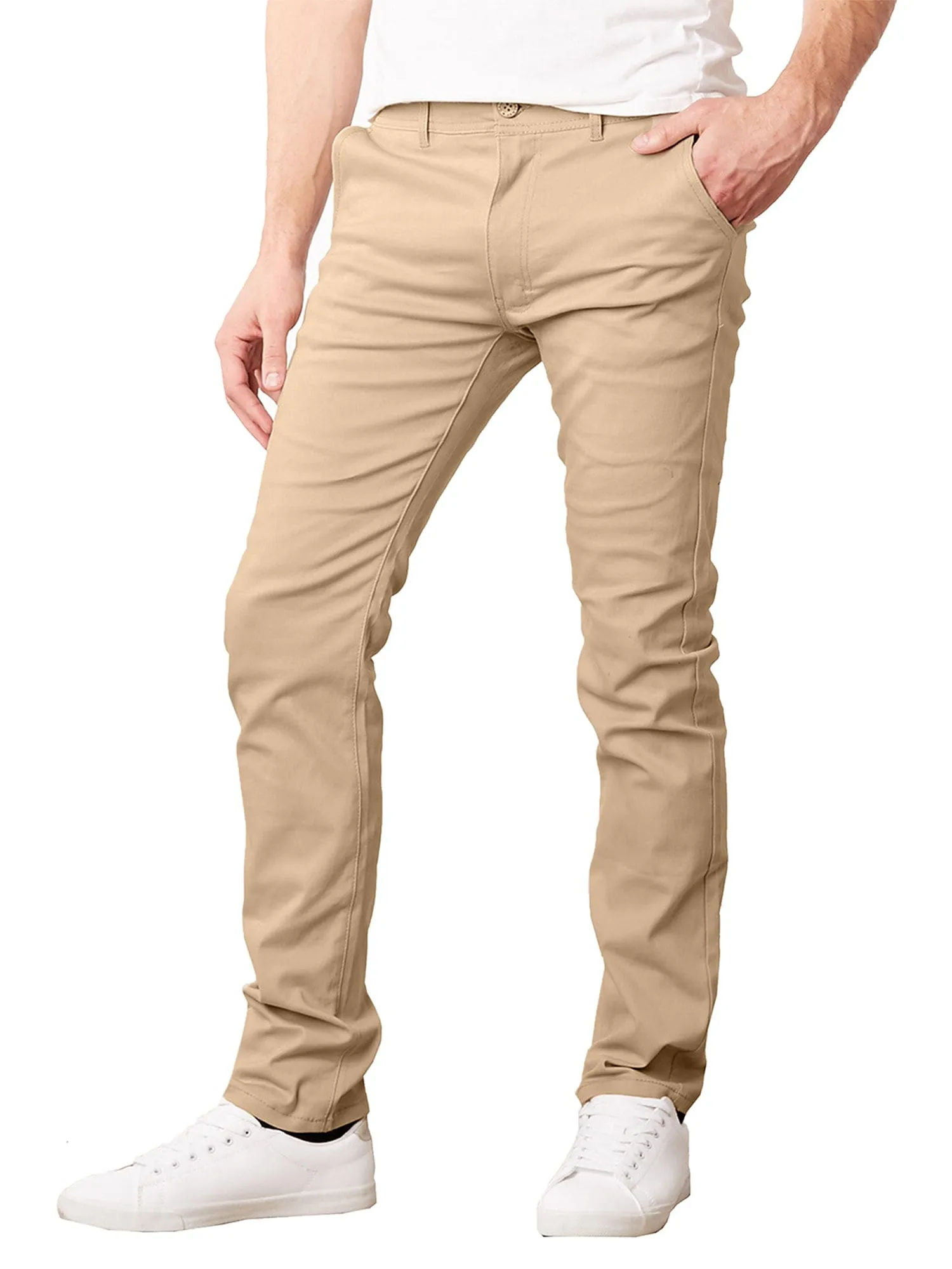 Men's Super Stretch Slim Fit Everyday Chino Pants (Sizes, 30-42)