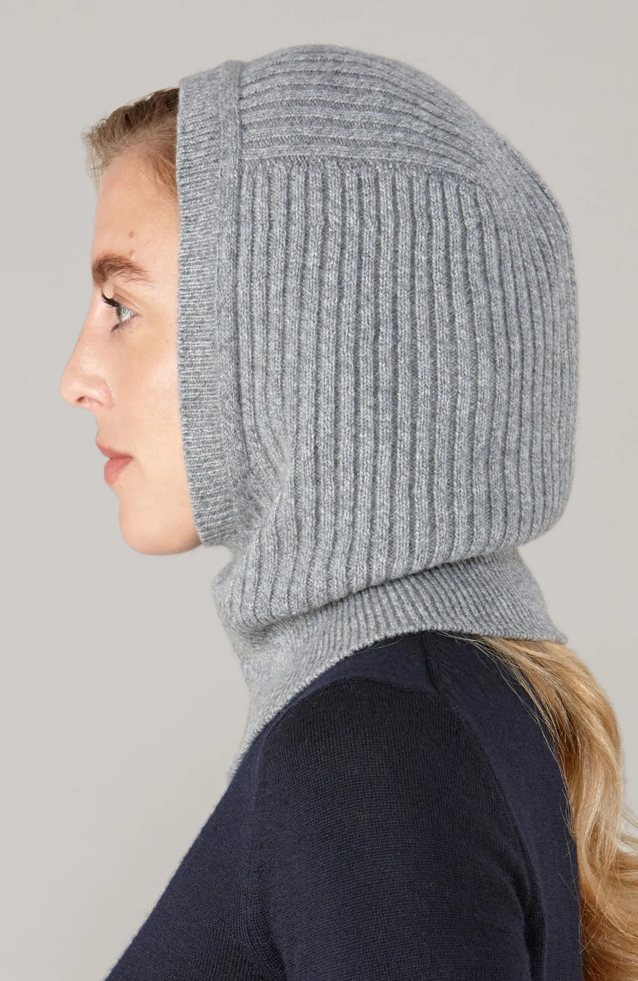 Merino Cashmere Ribbed Open Face Balaclava