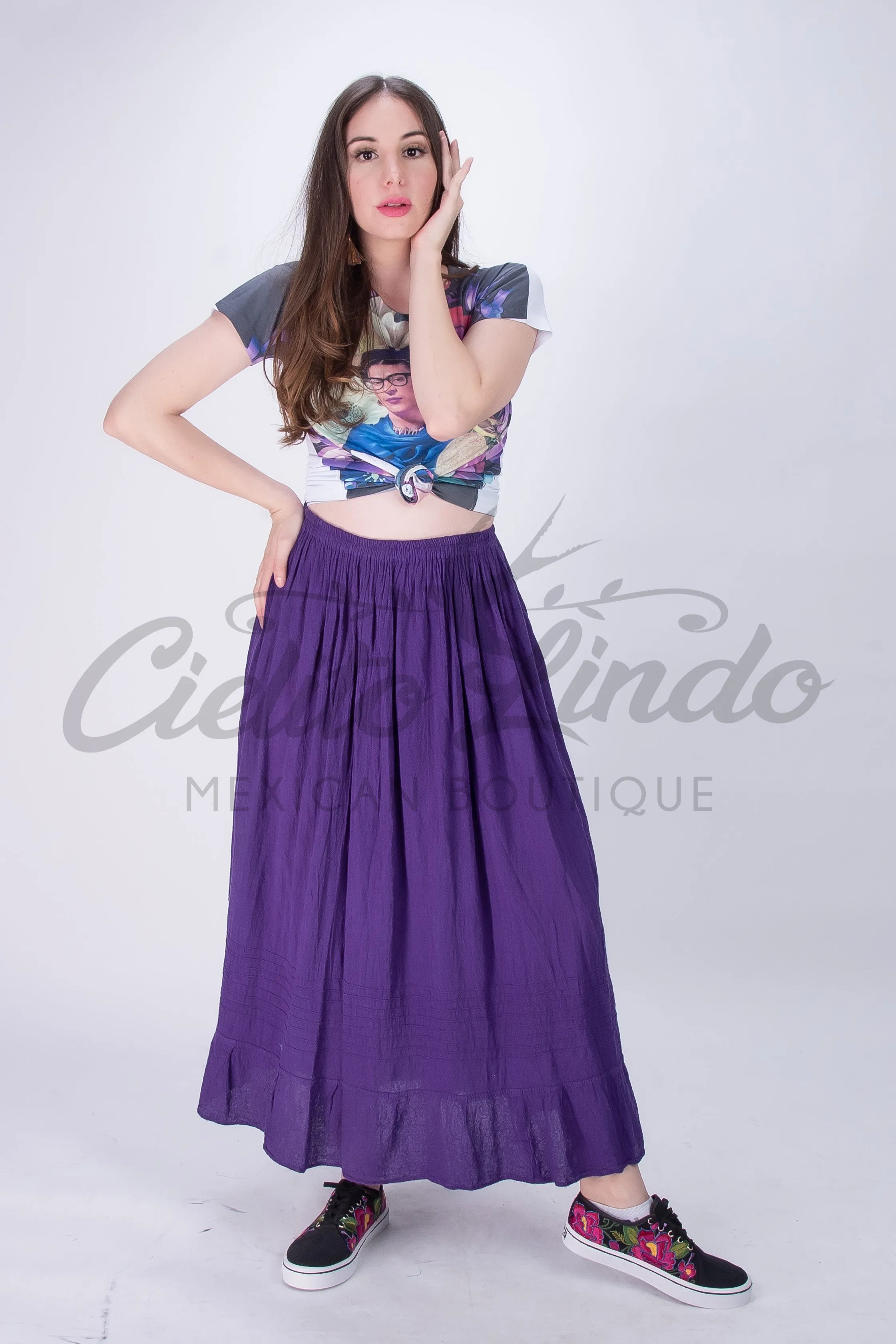 Mexican Long Skirt Cream