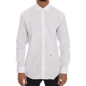 Moschino Elegant White Slim-Fit Cotton Shirt