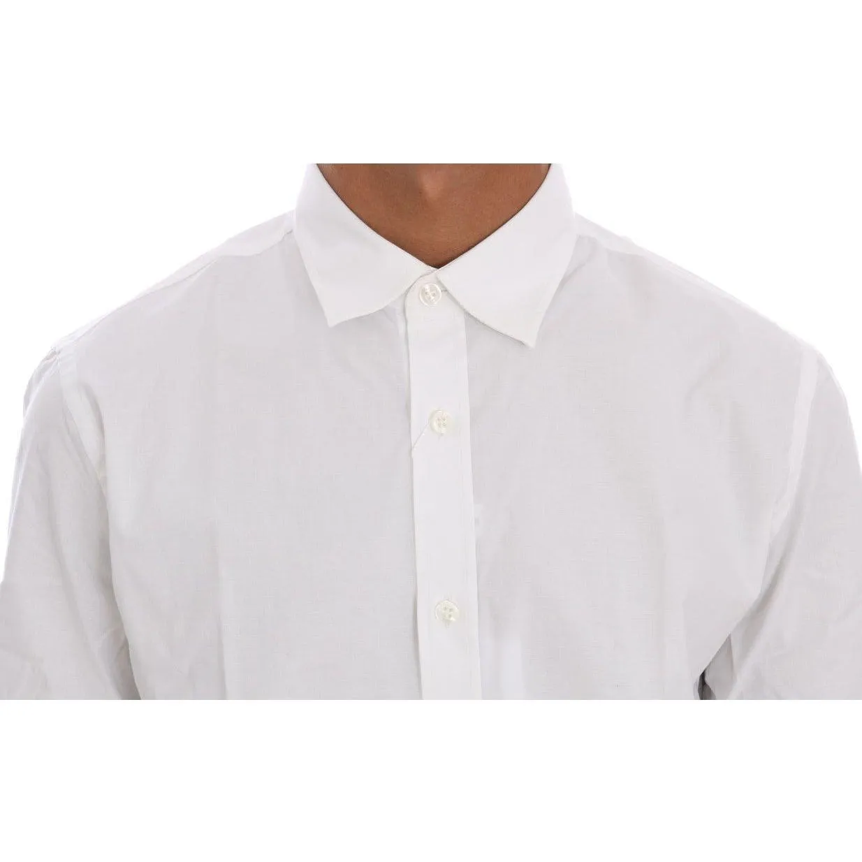 Moschino Elegant White Slim-Fit Cotton Shirt