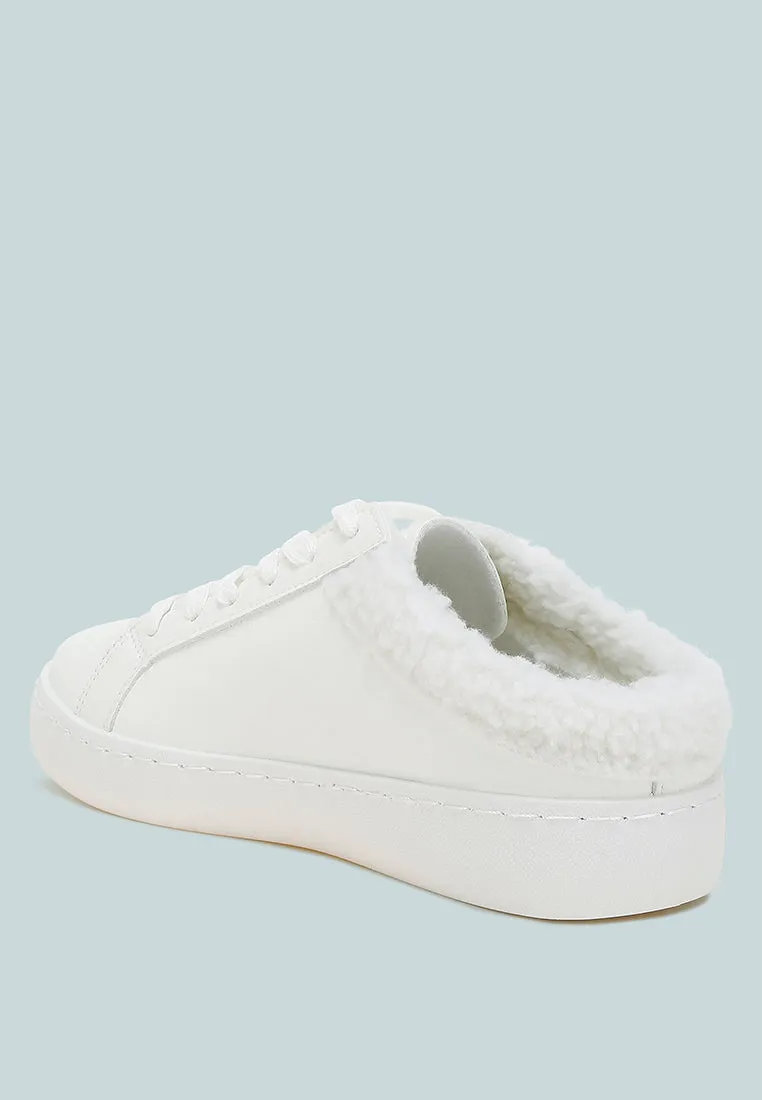 Moxie Fur Collar Slip On Sneakers