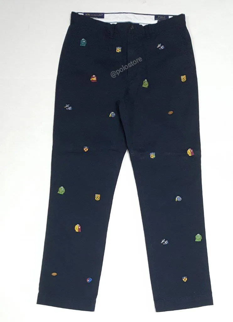 Nwt Polo Ralph Lauren Navy Classic Fit Embroidered  Chino Pants